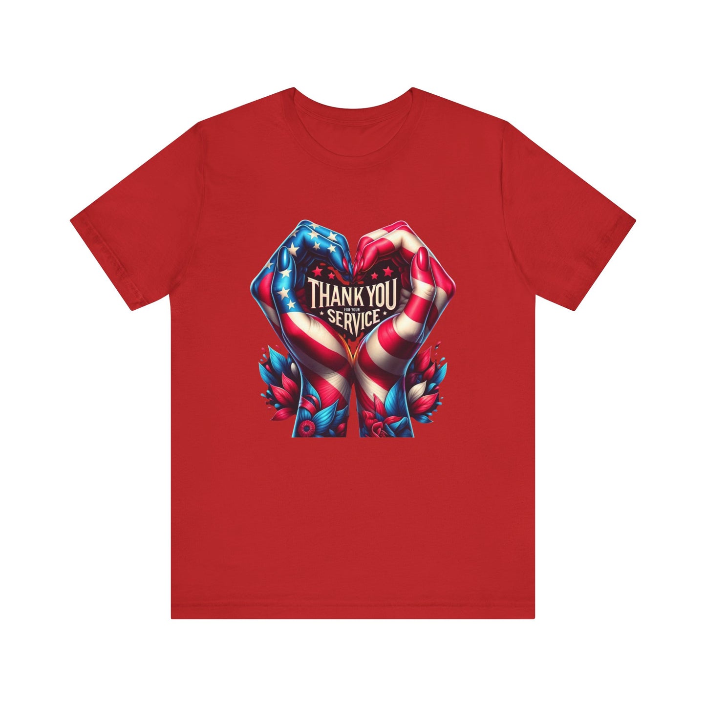 "Thank You For Your Service" - Both Sides Printed - Short Sleeve Tee