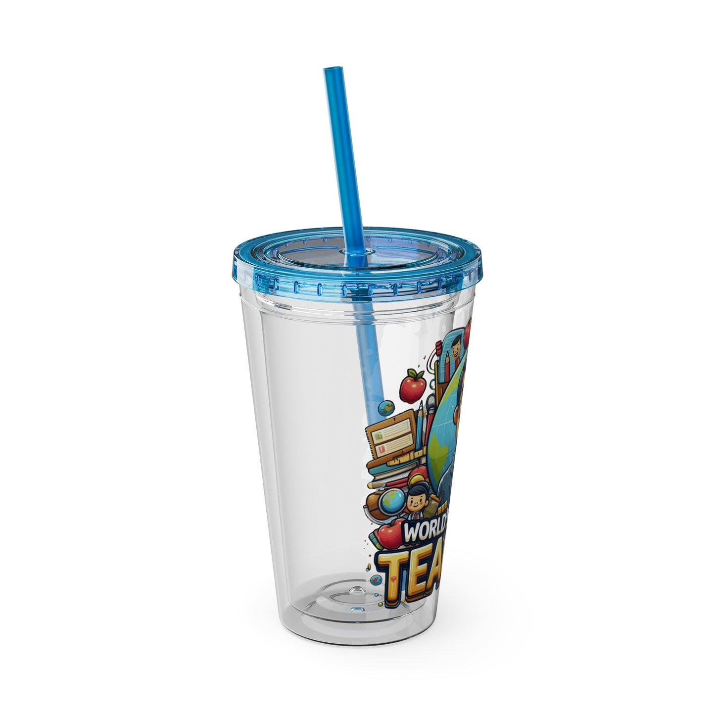 World's Greatest Teacher - Sunsplash Tumbler with Straw, 16oz (G1)