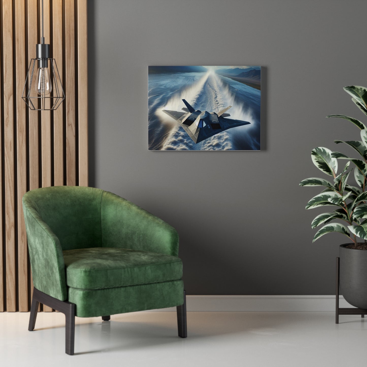 F117 Aircraft On Low Approach -  Stretched Canvas