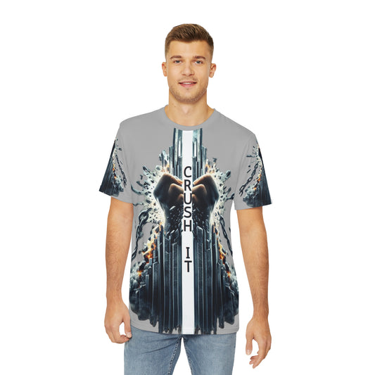 CRUSH IT! -Men's Polyester Tee - Light Grey