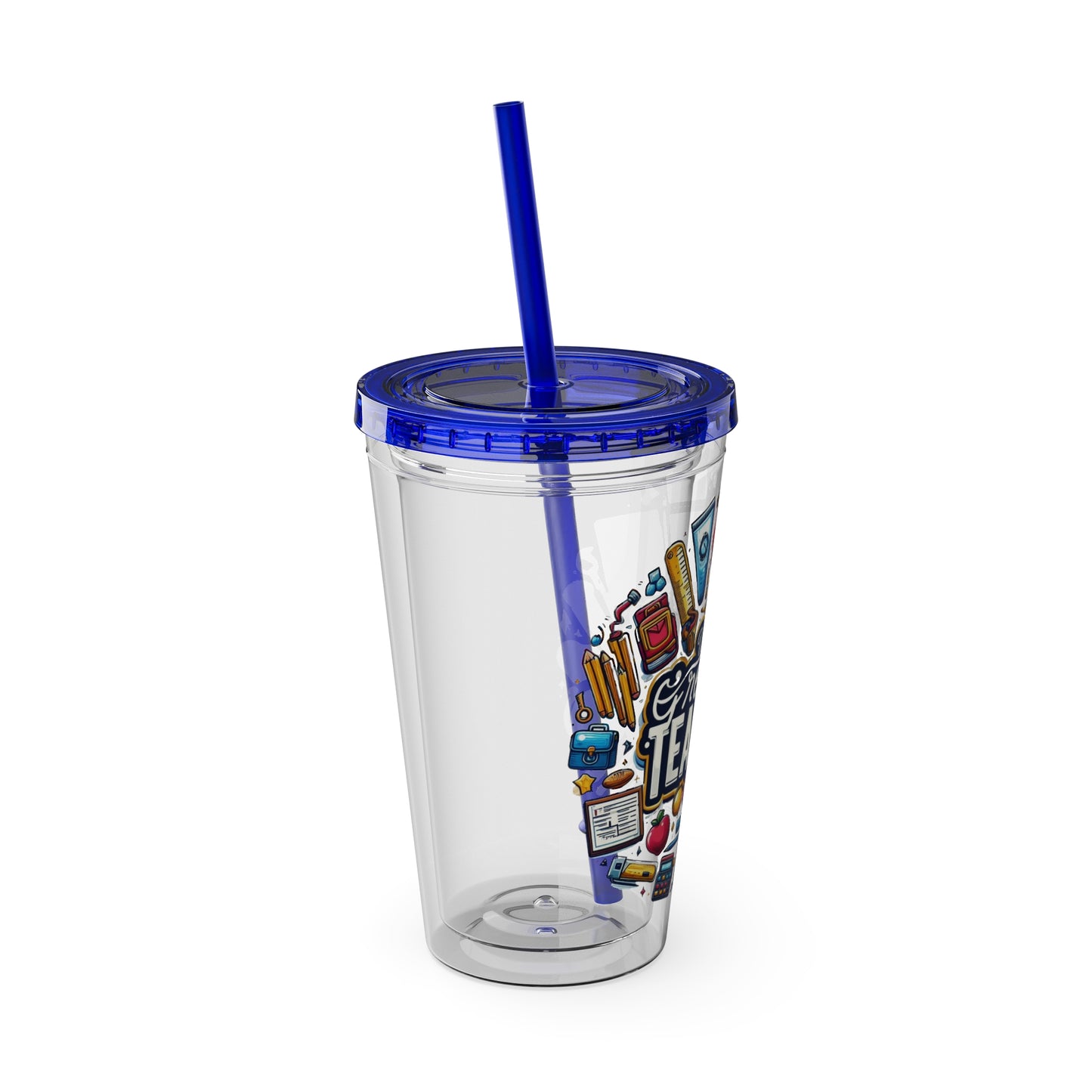 World's Greatest Teacher - Sunsplash Tumbler with Straw, 16oz (G2)