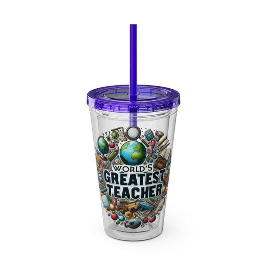 World's Greatest Teacher - Sunsplash Tumbler with Straw, 16oz (G3)