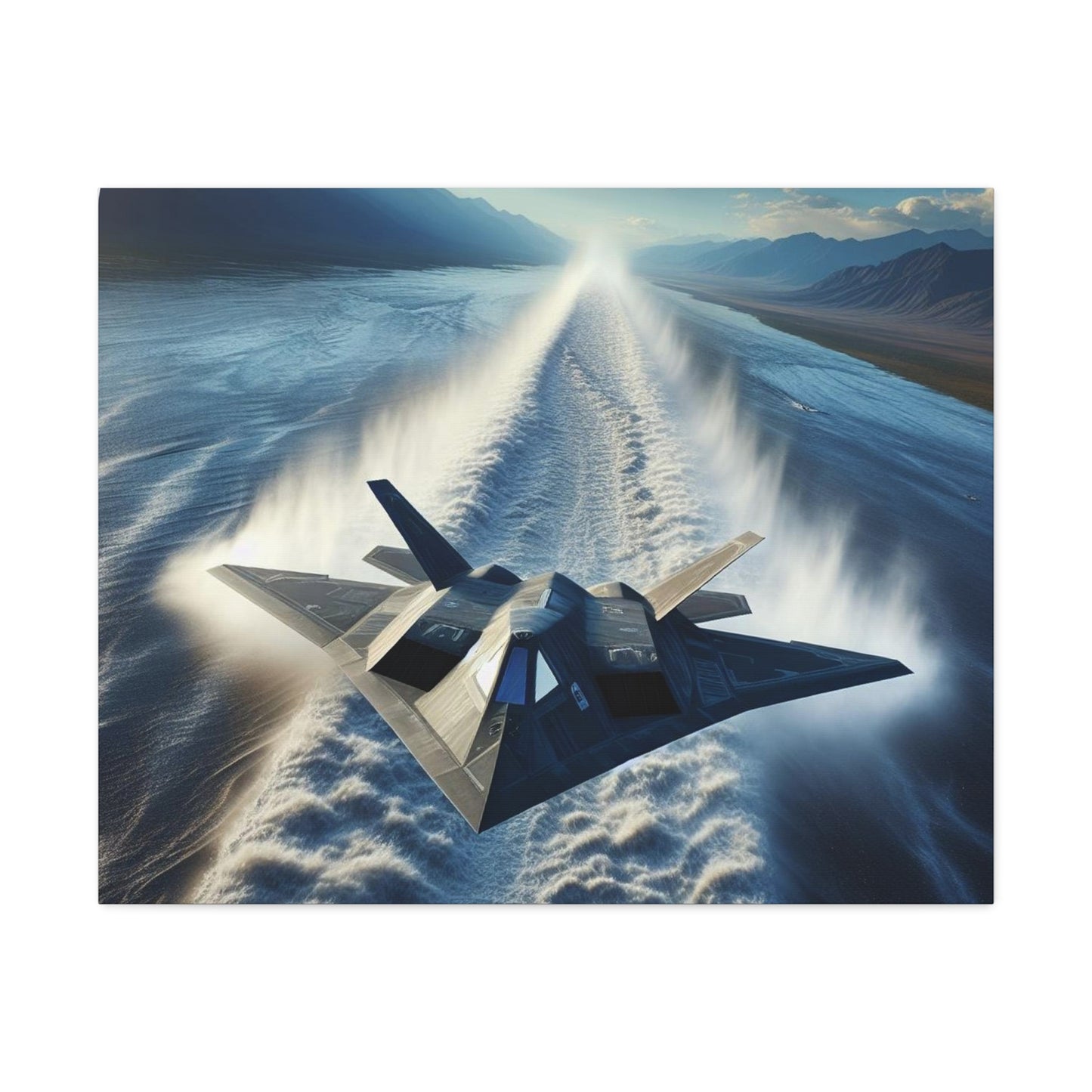 F117 Aircraft On Low Approach -  Stretched Canvas