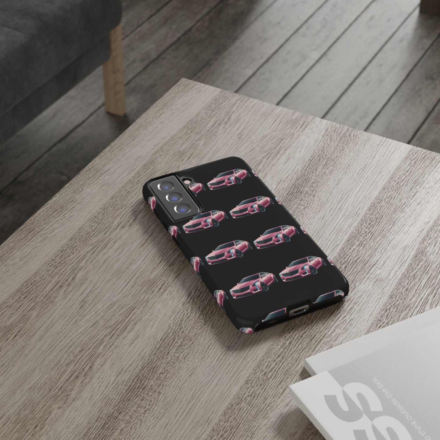 Pink Caddy On Black Phone Case