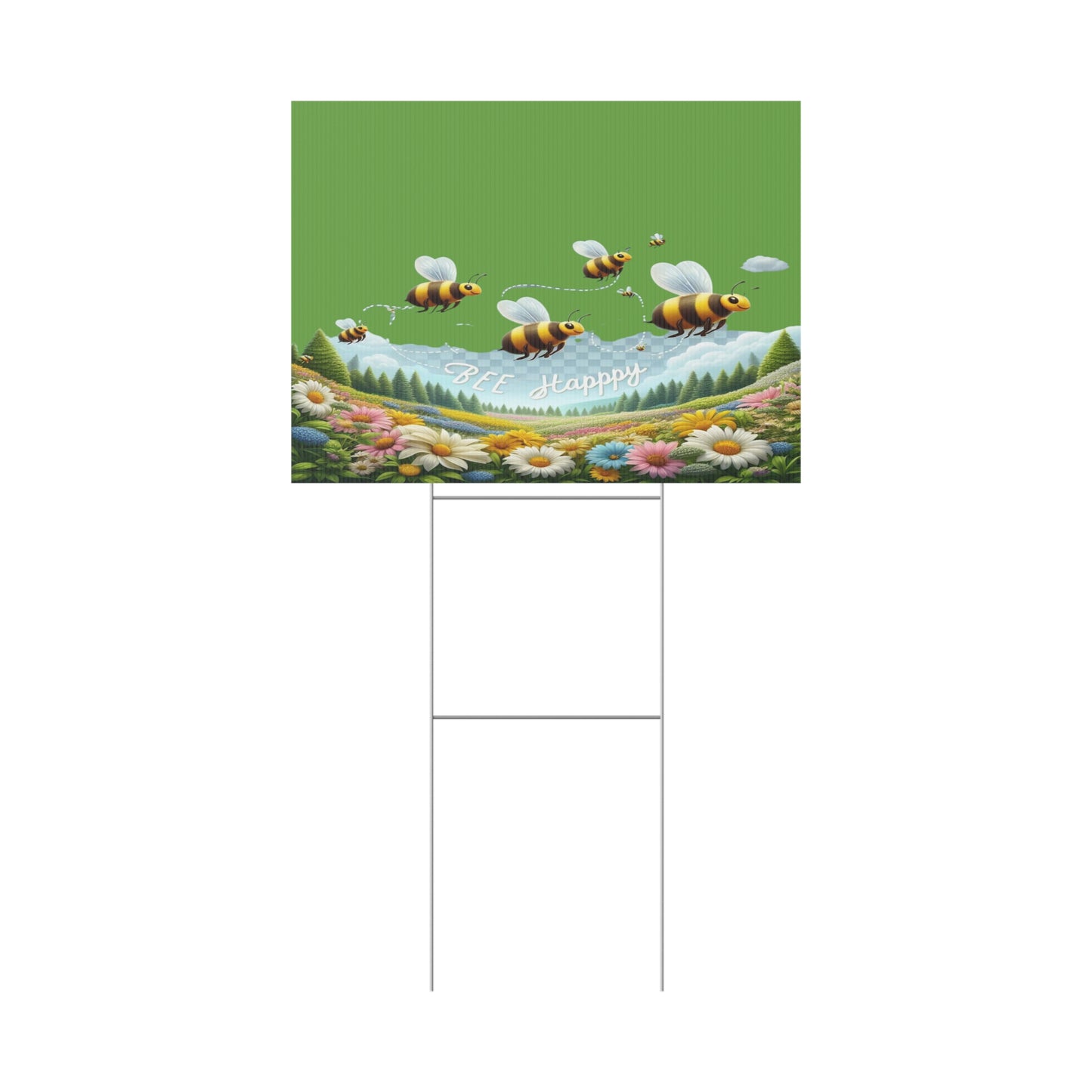 Bee Happy - Plastic Garden Sign