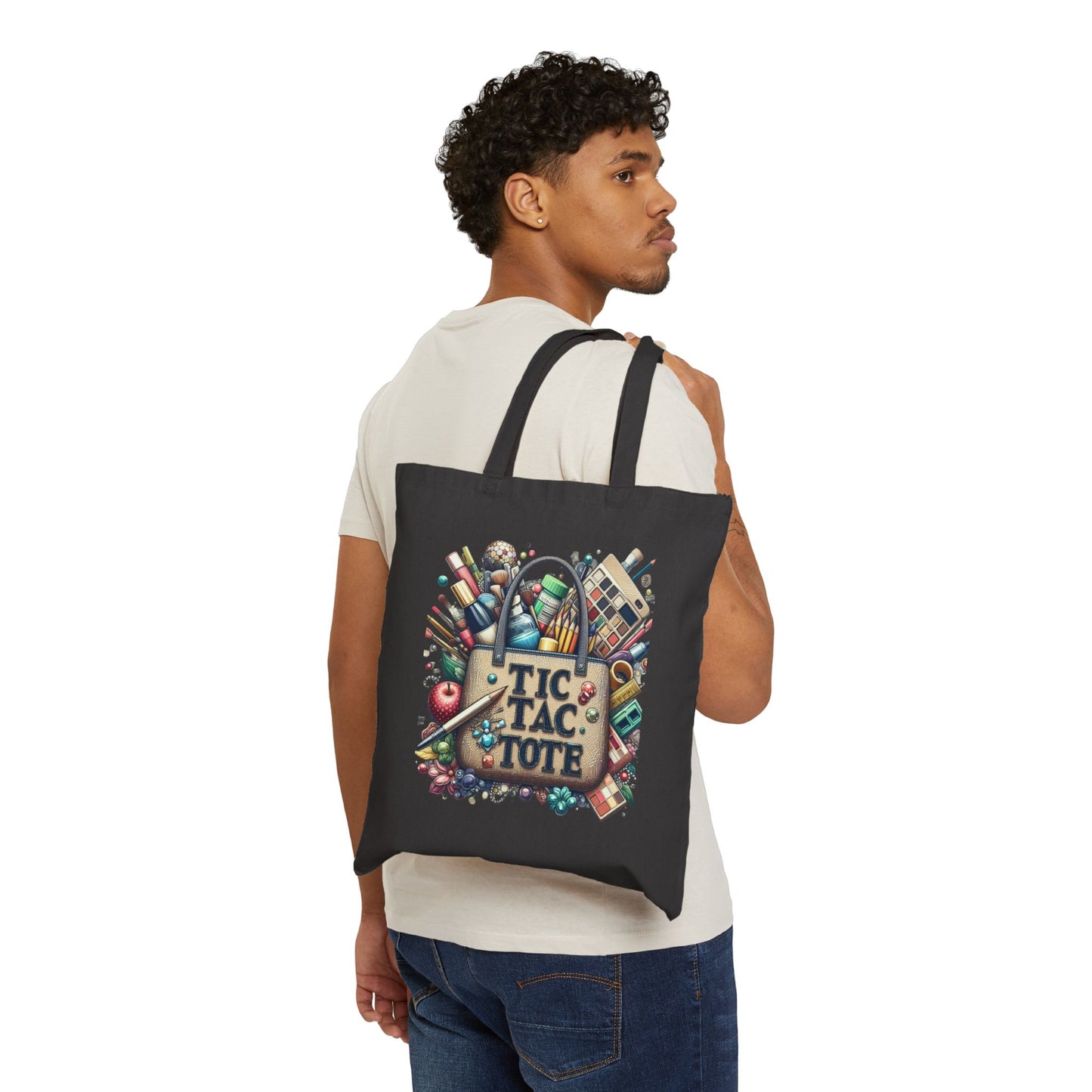 Tic Tac Tote Cotton Canvas Tote Bag