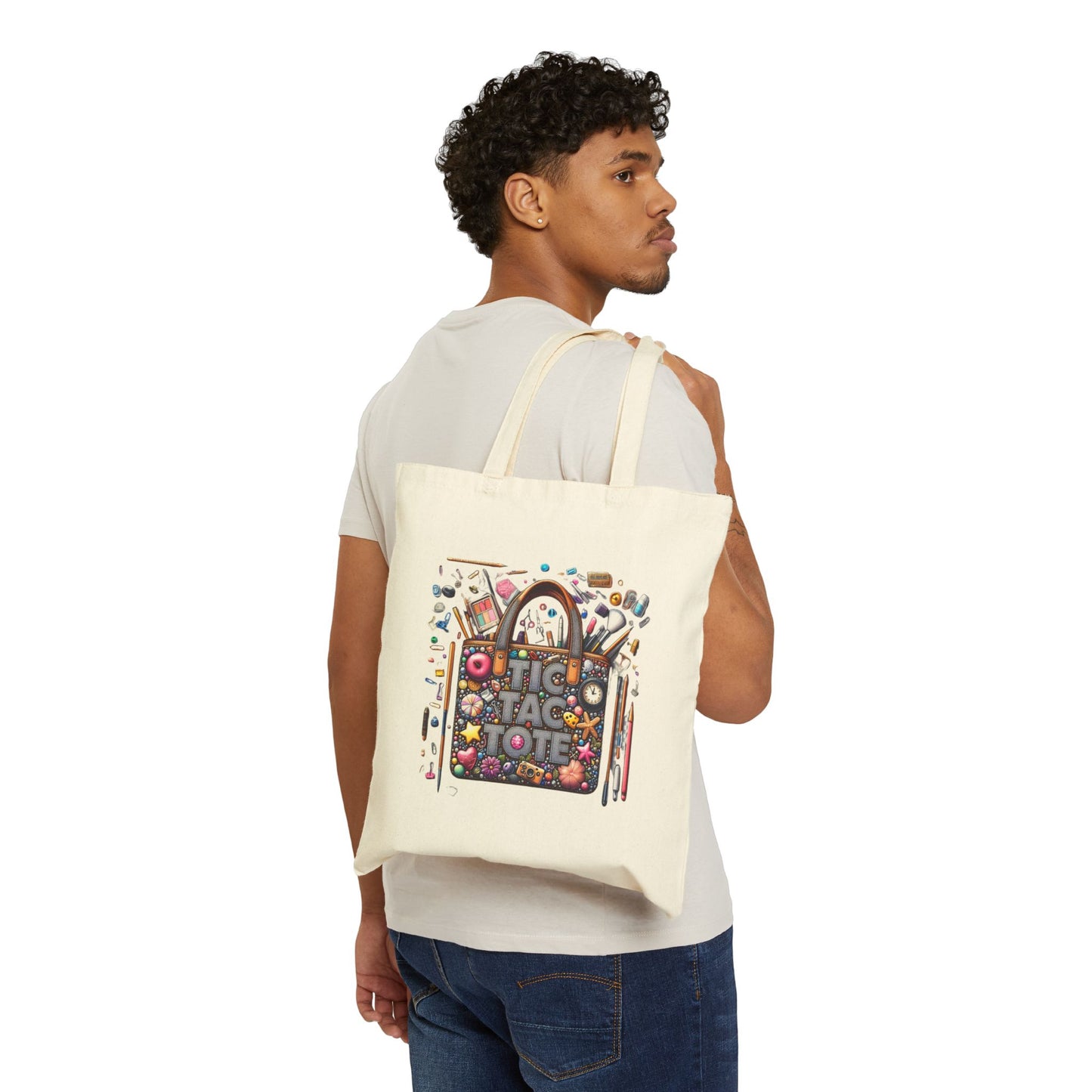 Tic Tac Tote - Cotton Canvas Tote Bag