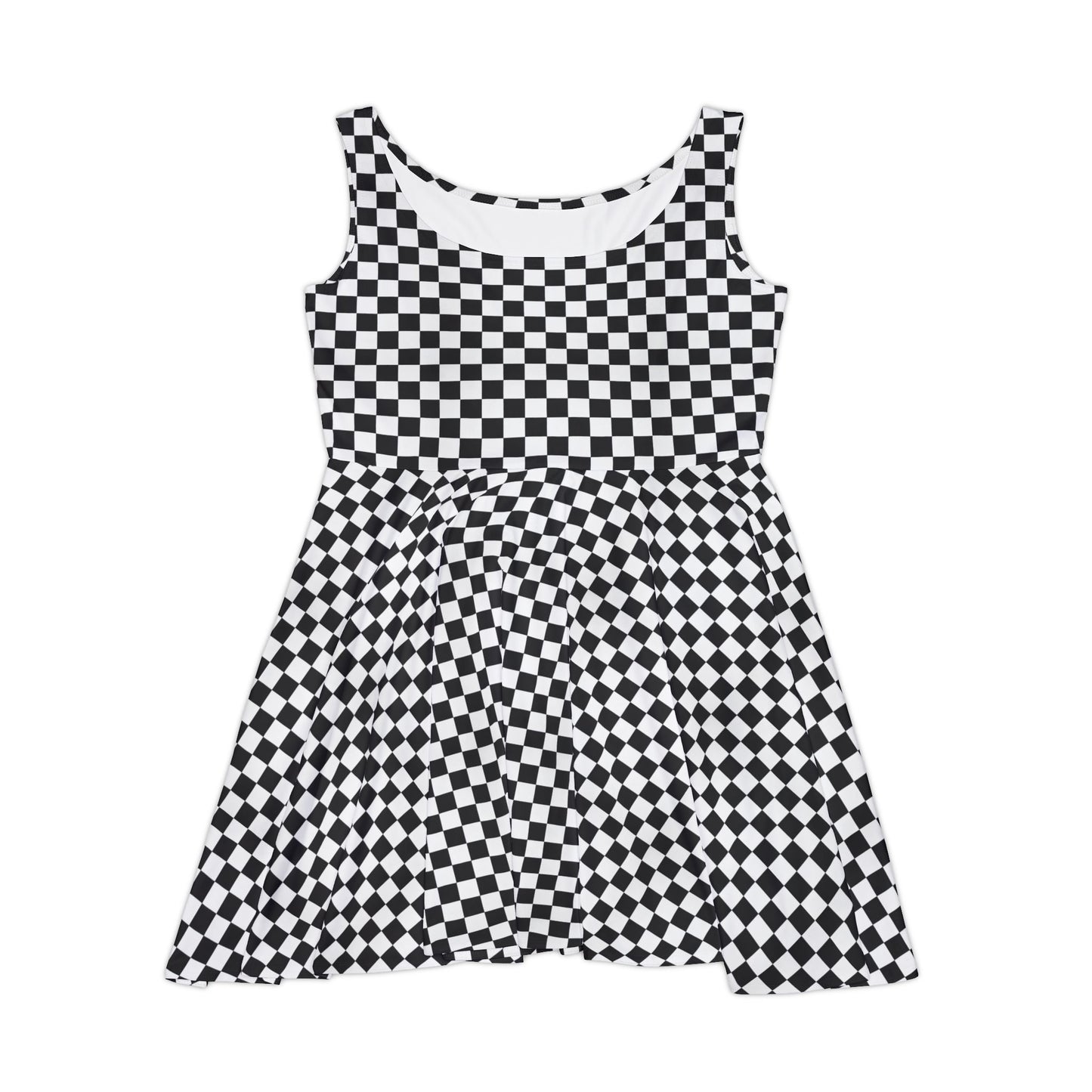 Black and White Checkboard Skater Dress