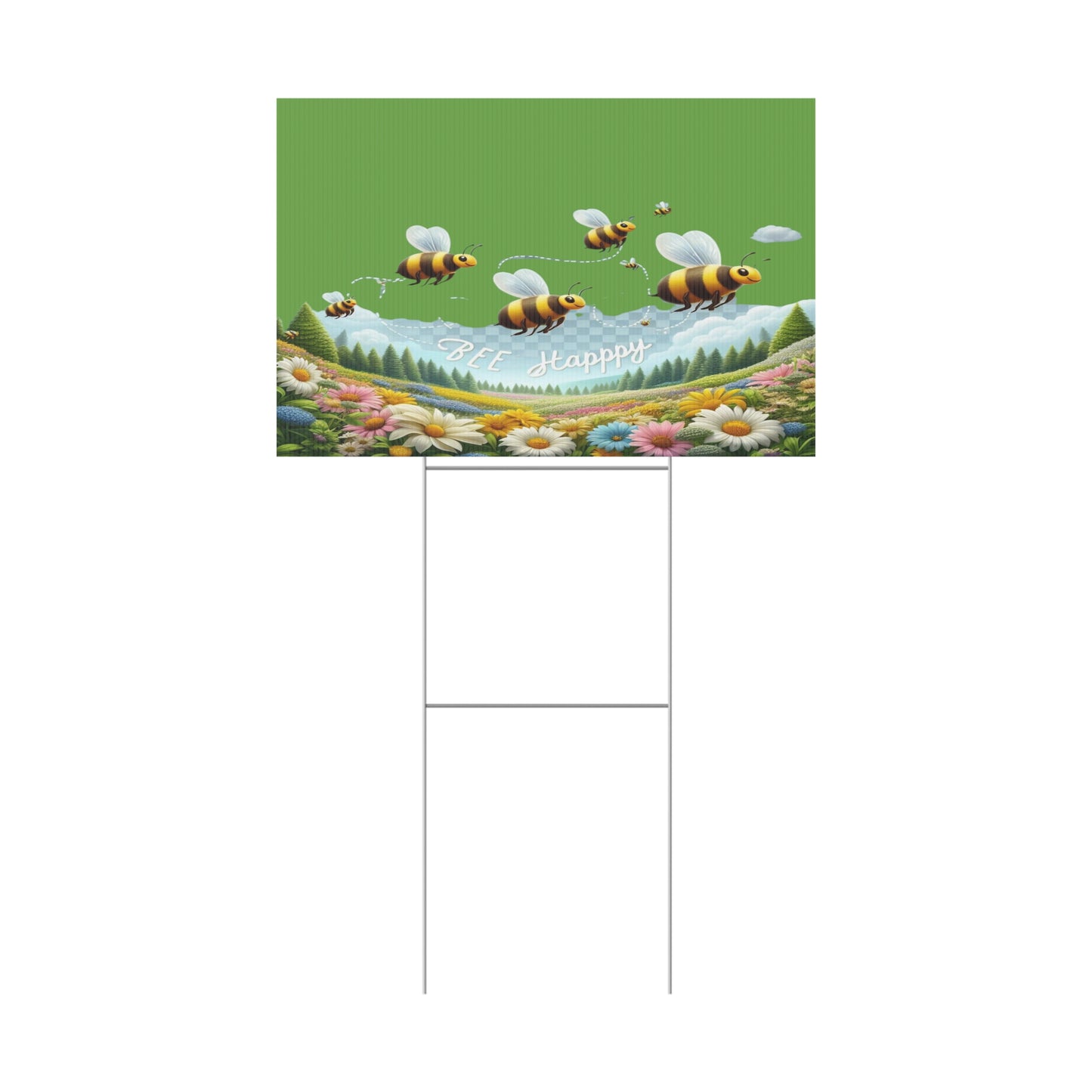 Bee Happy - Plastic Garden Sign