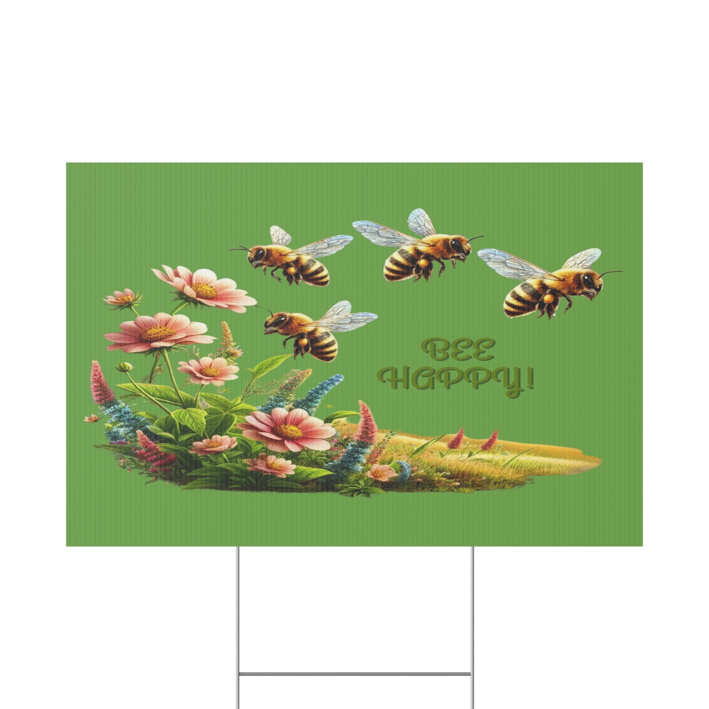 Bee Happy - Plastic Garden Sign