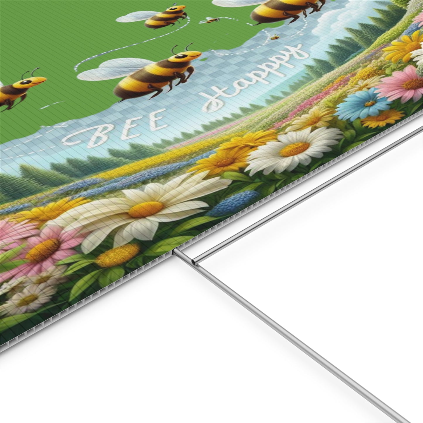 Bee Happy - Plastic Garden Sign