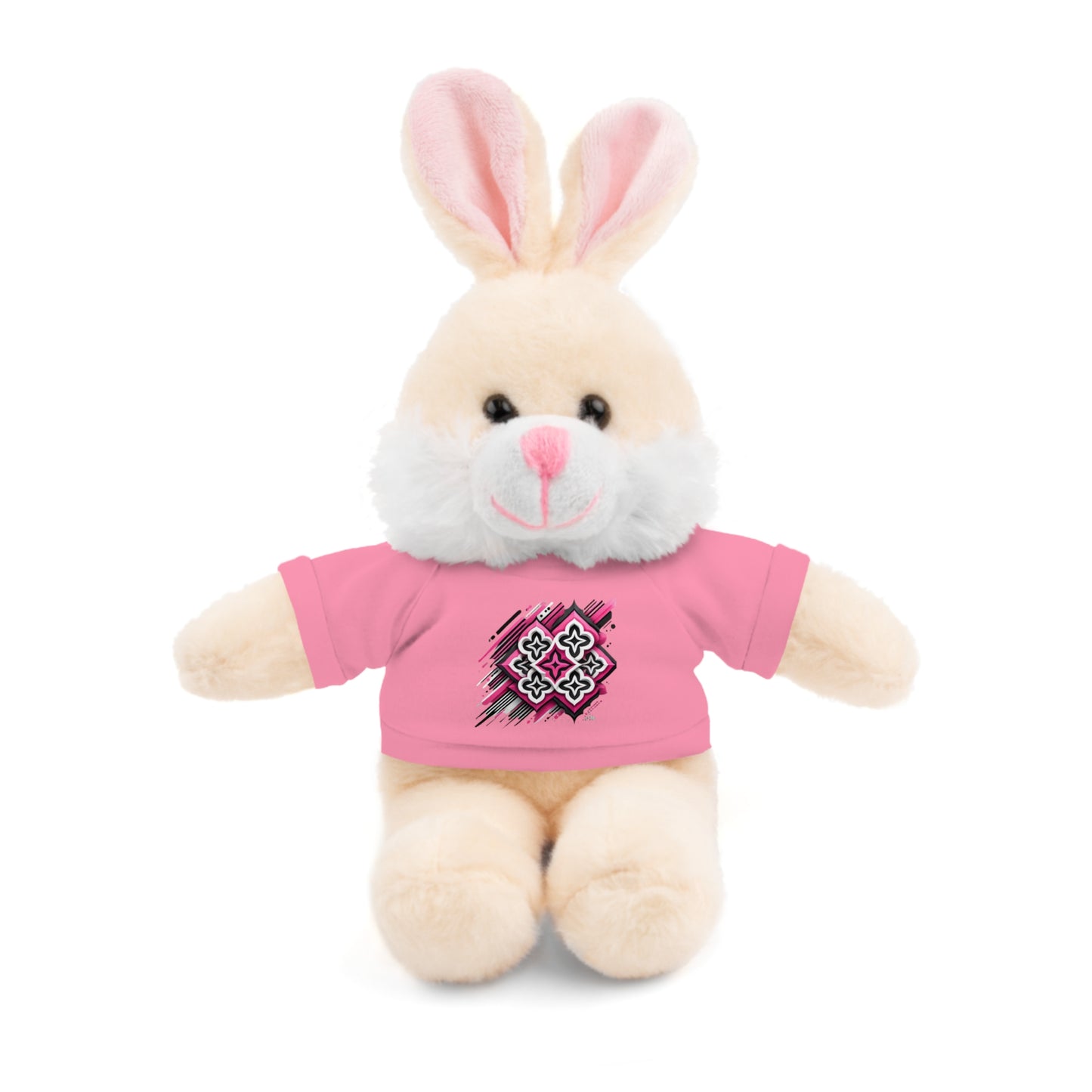 Pink Quatrefoil Designer Stuffed Animals with Tee