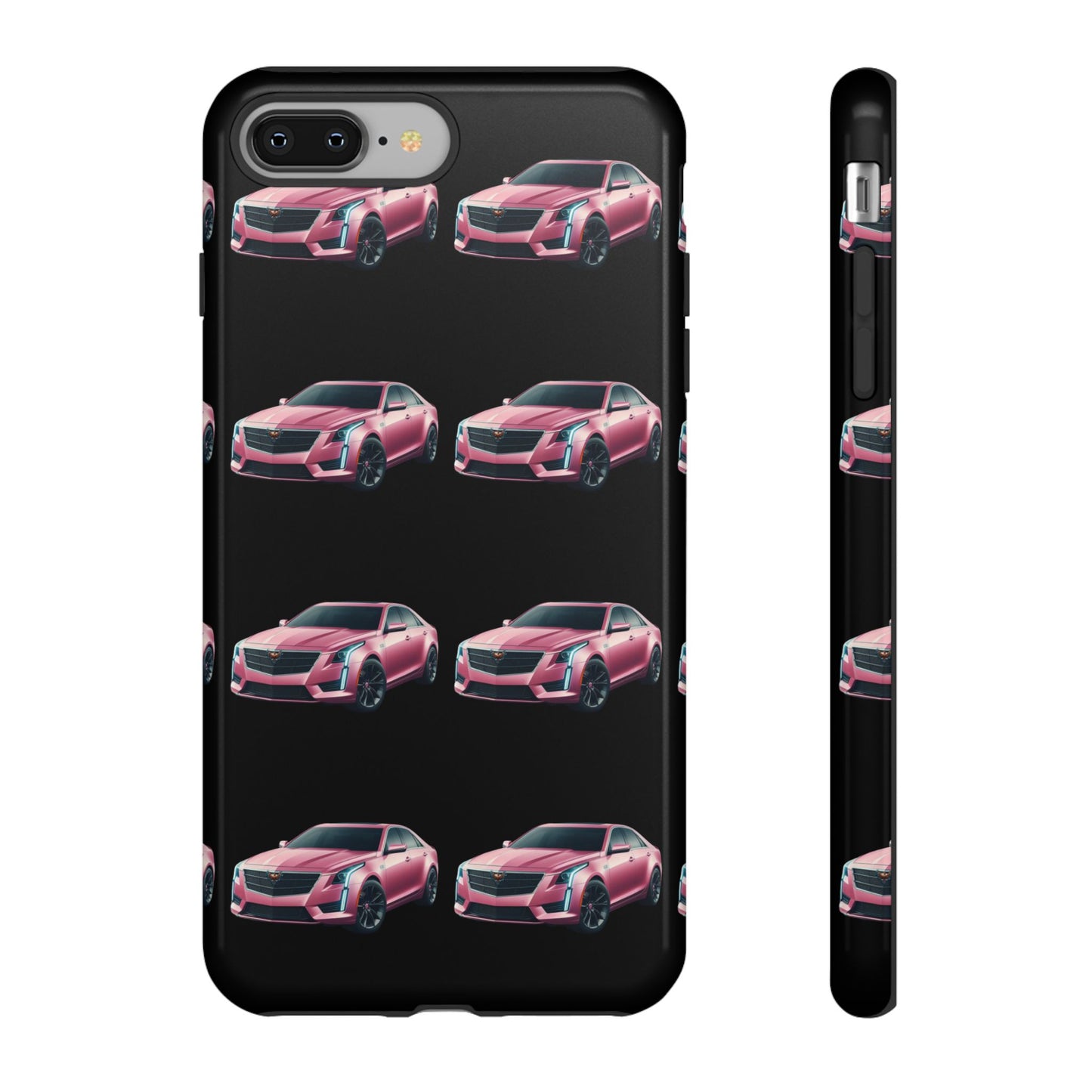 Pink Caddy On Black Phone Case
