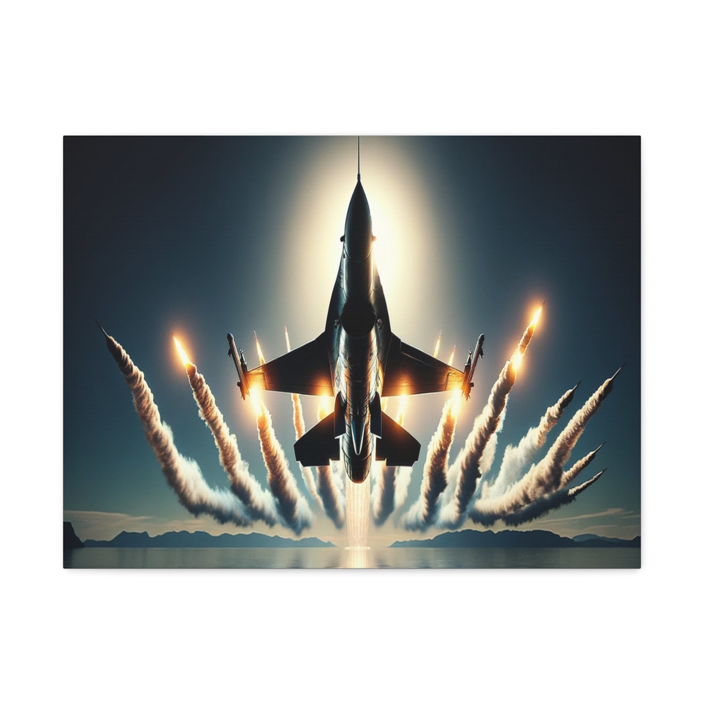 Afterburners, F16 Aircraft on Stretched Canvas
