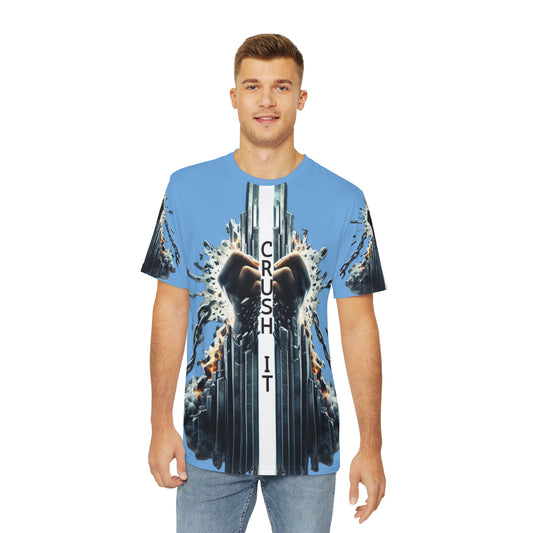 CRUSH IT! -Men's Polyester Tee - Light Blue