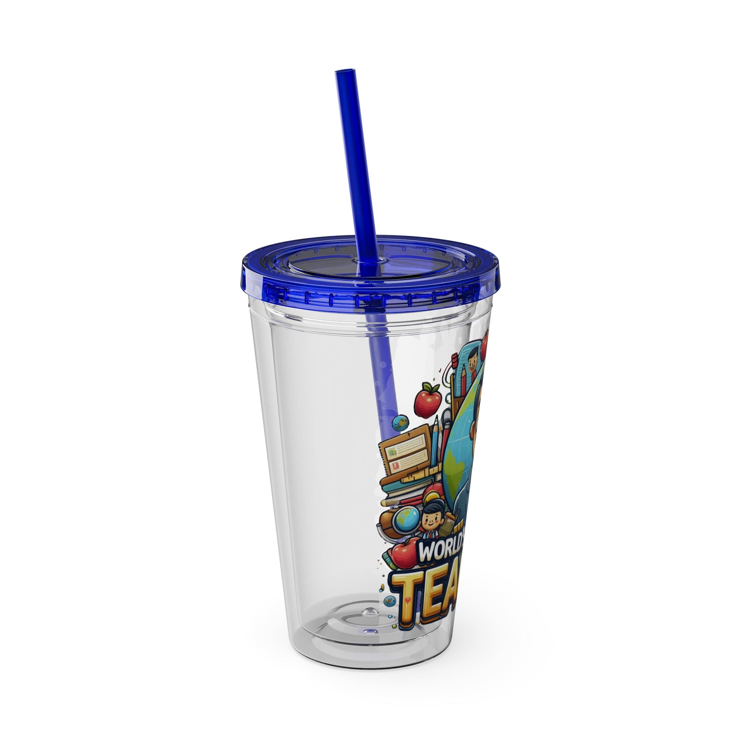 World's Greatest Teacher - Sunsplash Tumbler with Straw, 16oz (G1)