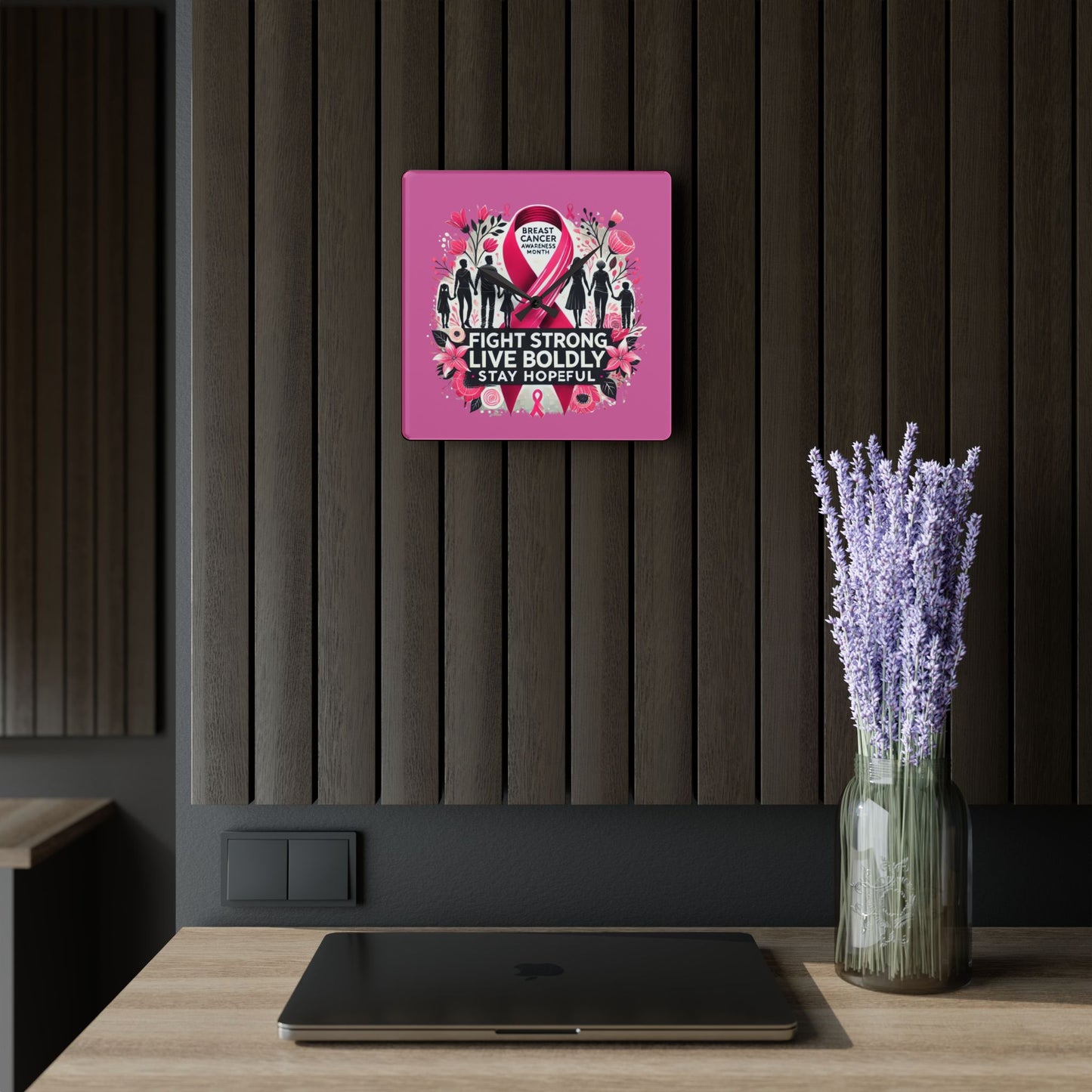 Breast Cancer Awareness Acrylic Wall Clock