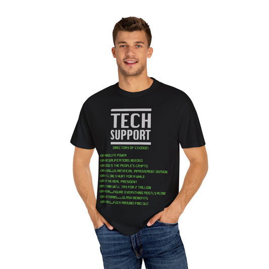 Tech Support (FAFO) Unisex Garment-Dyed T-shirt - Hilarious IT Humor Tee
