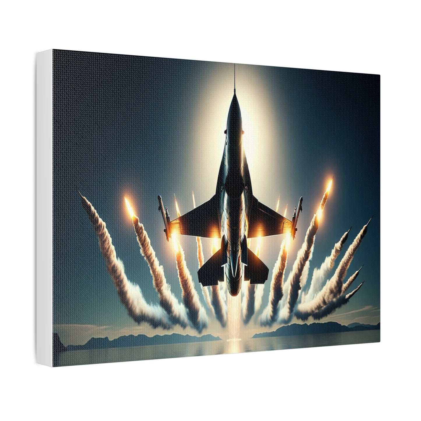 Afterburners, F16 Aircraft on Stretched Canvas