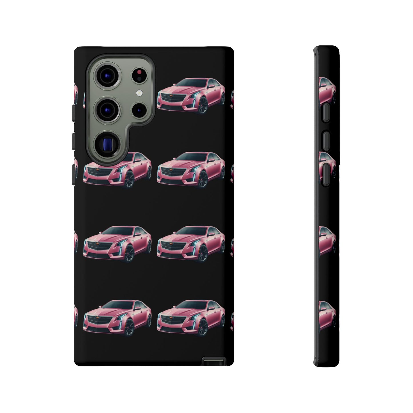 Pink Caddy On Black Phone Case