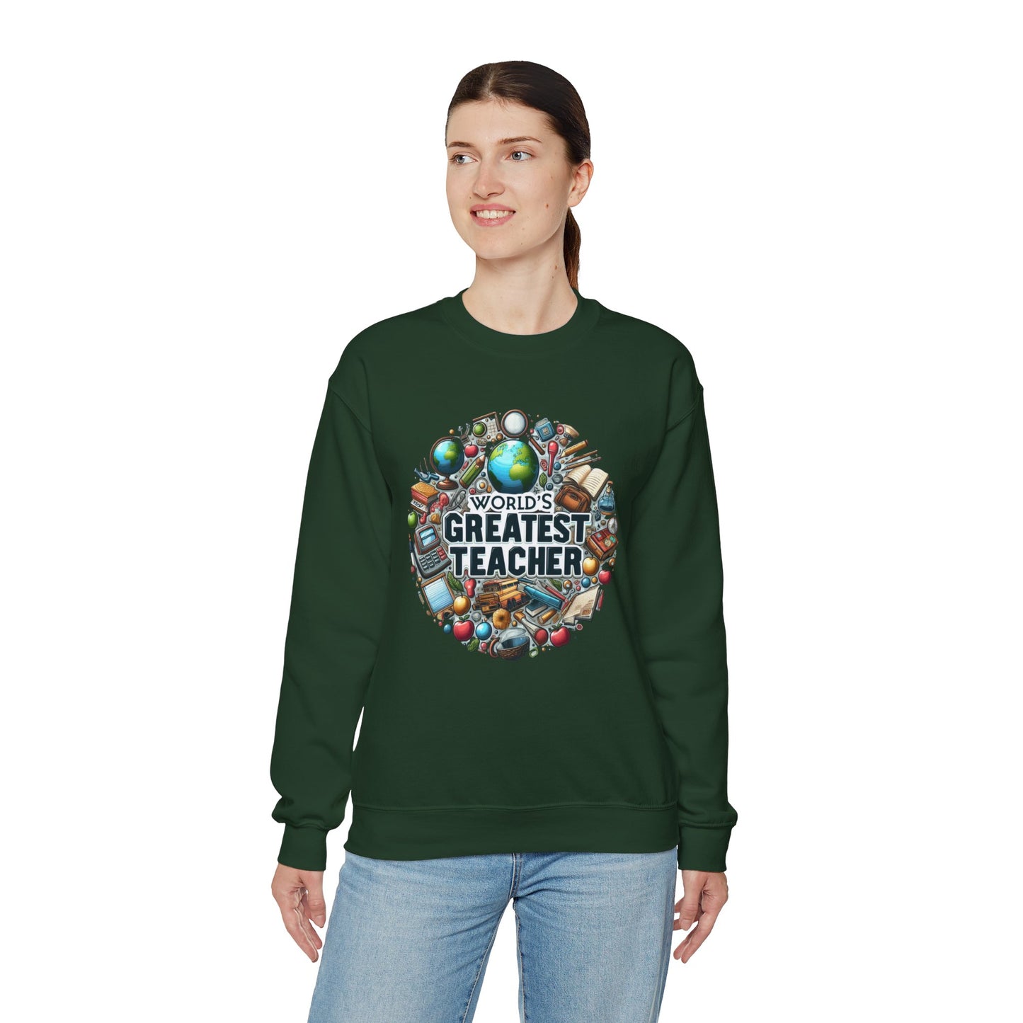 World's Greatest Teacher - Unisex Heavy Blend™ Crewneck Sweatshirt (G3)